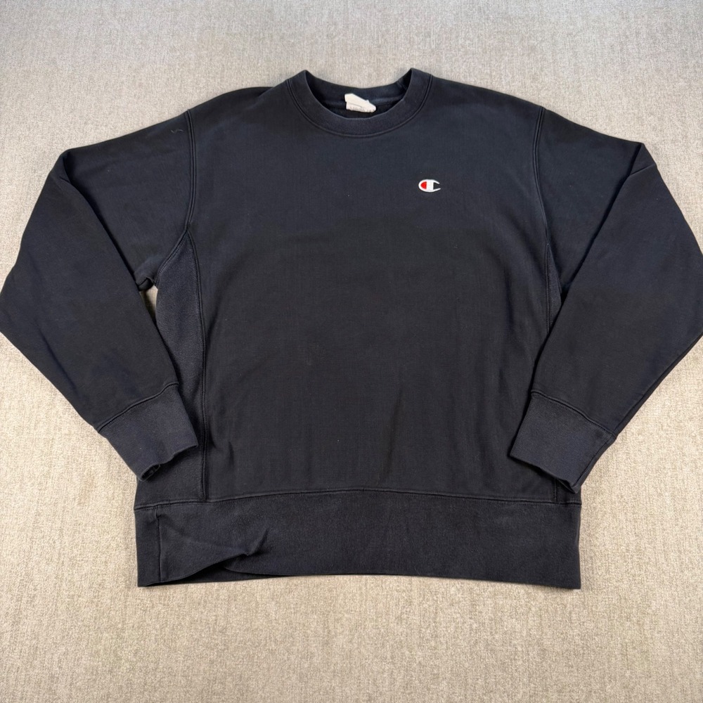 Vintage 2000's Champion Reverse Weave Sweatshirt Men M Black Crewneck Pullover